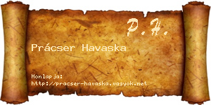 Prácser Havaska névjegykártya