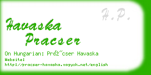 havaska pracser business card
